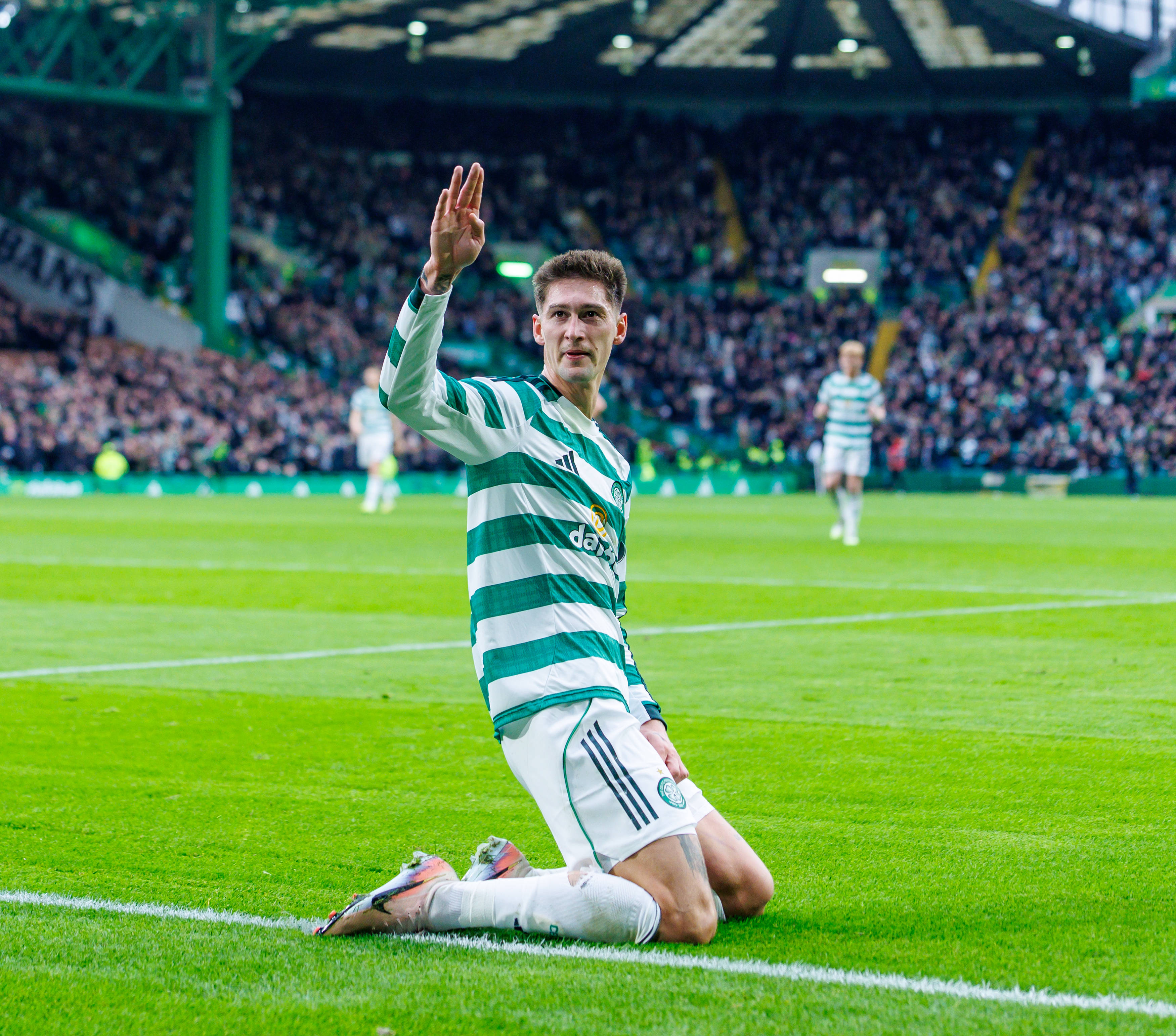 Tomas Cvancara celebrates scoring