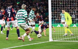 Junior Adamu of Celtic scores