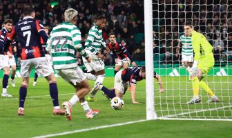 Junior Adamu of Celtic scores