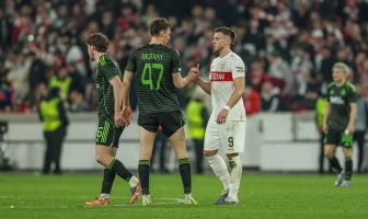 Dane Murray at final whistle in Stuttgart