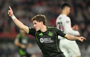 Luke McCowan of Celtic celebrates