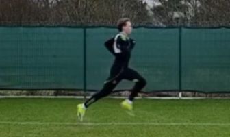 Alistair Johnston back on the grass at Lennoxtown