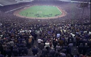 The Celtic support at Hampden. 1974 Scottish Cup Final