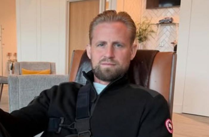 Kasper Schmeichel after his first shoulder operation