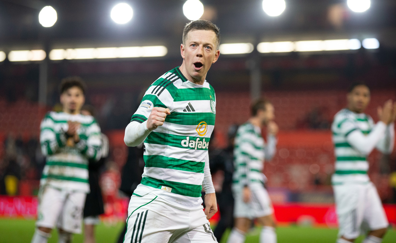 Callum McGregor celebrates.