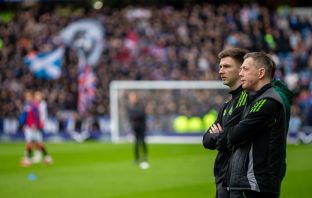 Kieran Tierney and Callum McGregor at Ibrox
