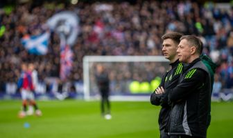 Kieran Tierney and Callum McGregor at Ibrox