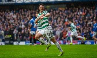 Kieran Tierney celebrates