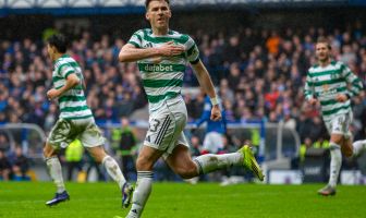 Kieran Tierney celebrates