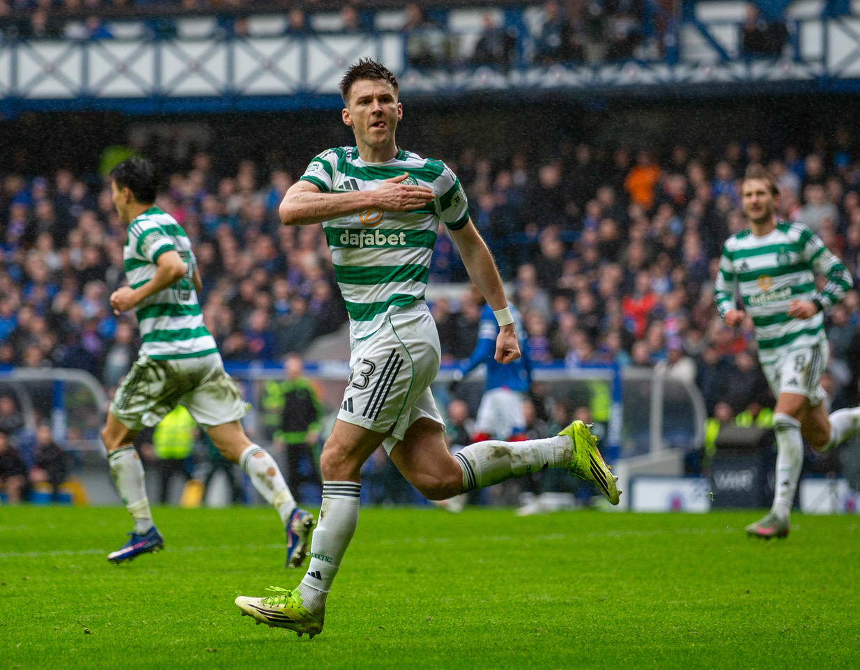 Kieran Tierney celebrates