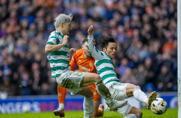 Reo Hatate scores at Ibrox