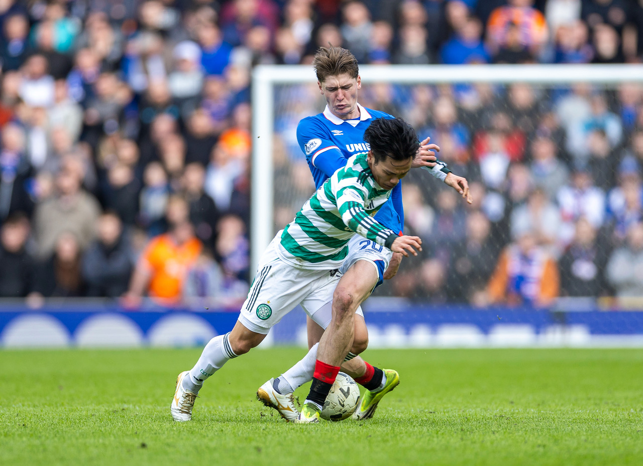 Reo Hatate at Ibrox.  