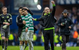Martin O'Neill applauds the Celtic support