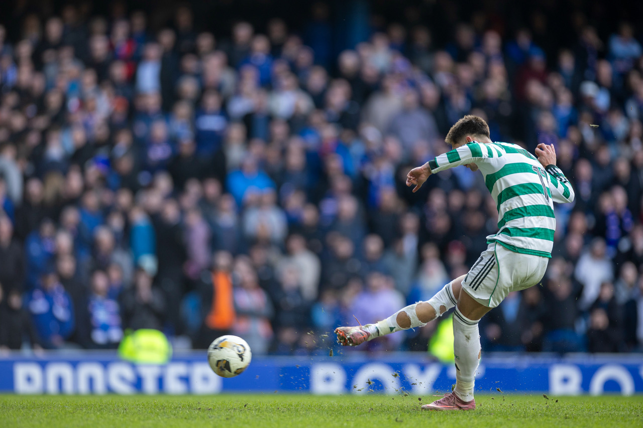 Tomas Cvancara scores the penalty that takes Celtic into the semi-finals