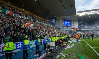 The Celtic support at Ibrox