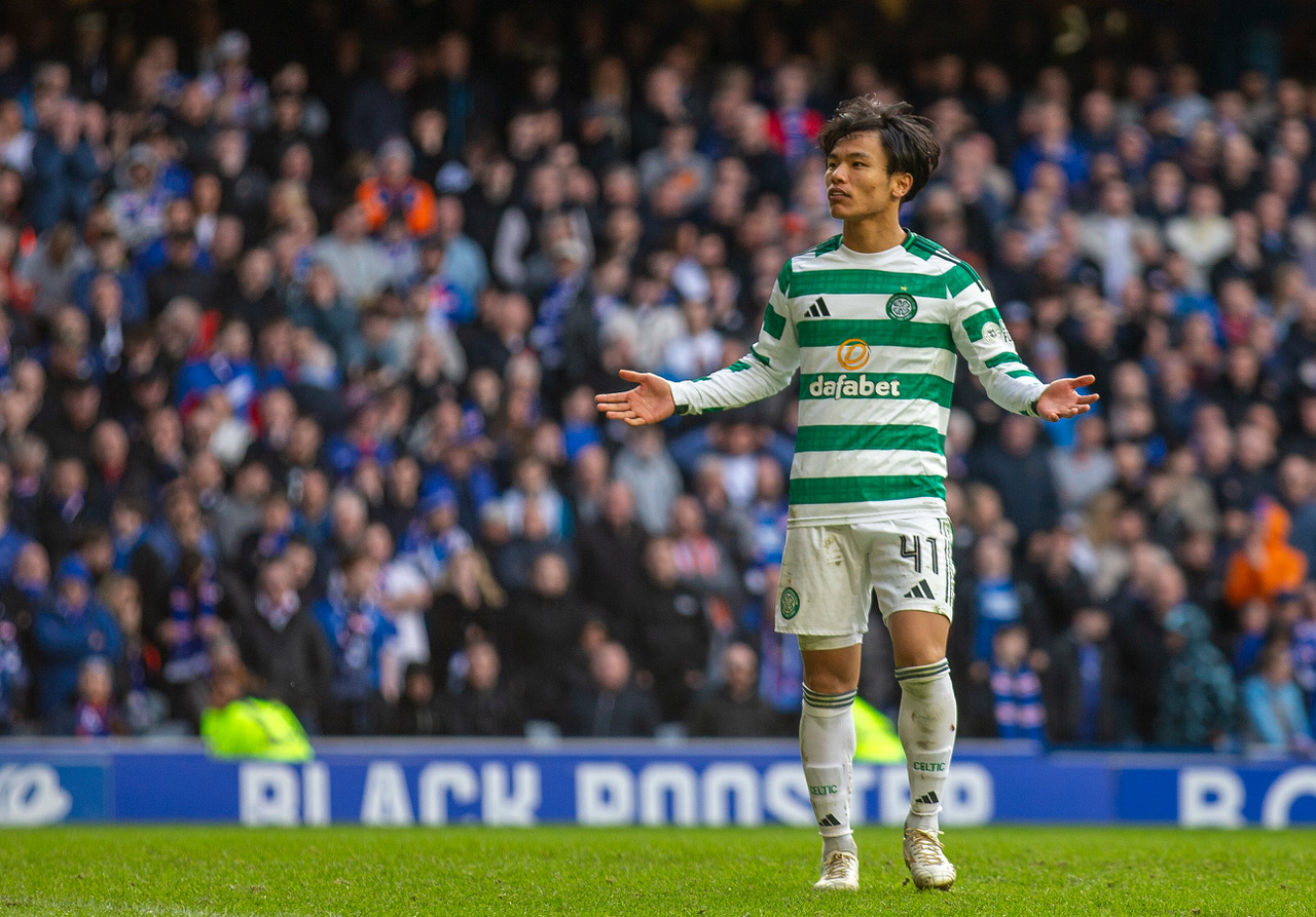 Reo Hatate scores at Ibrox in the penalty shoot-out