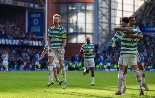 Liam Scales celebrates