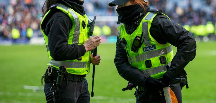 Police officers at Ibrox