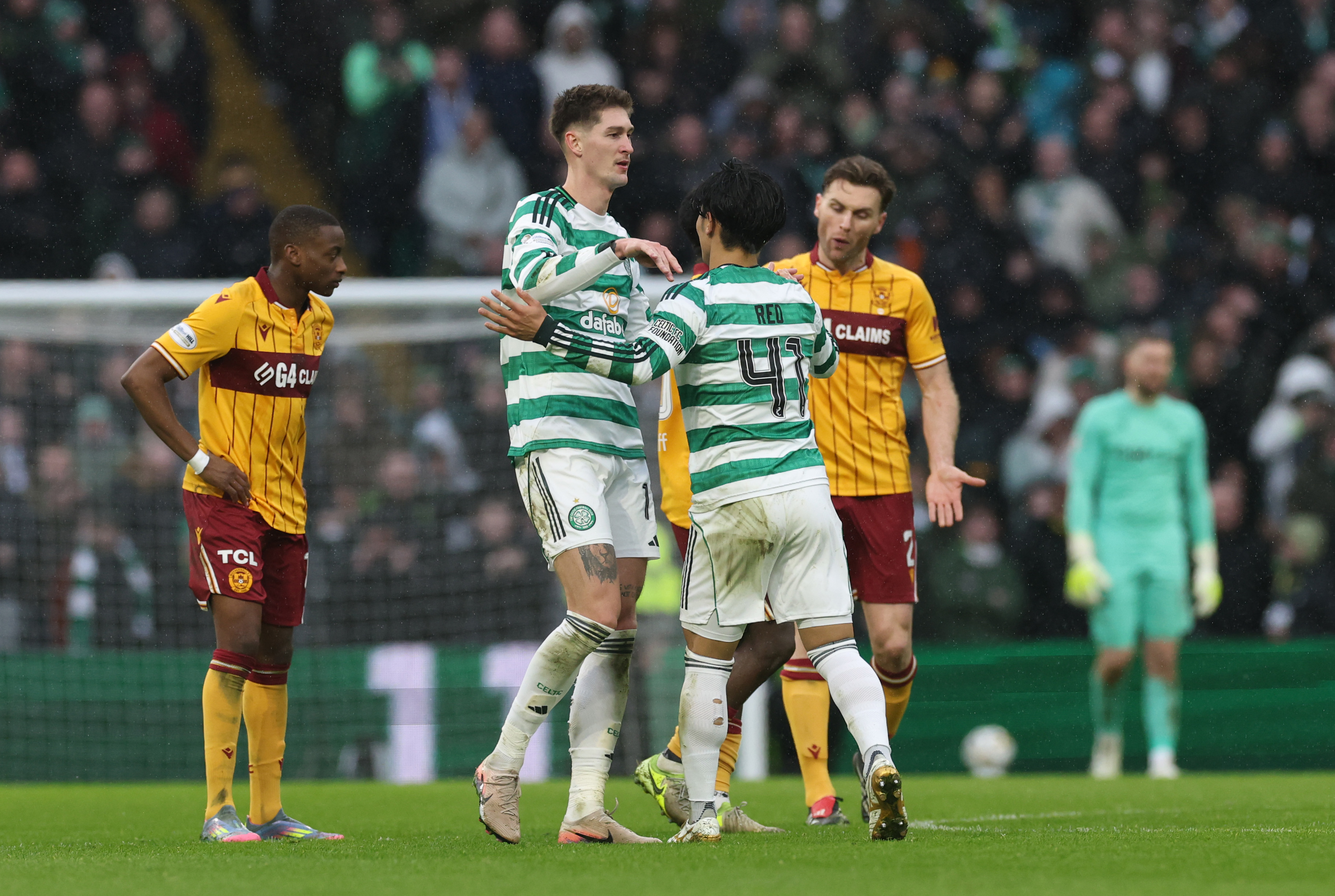 Tomas Cvancara of Celtic celebrates