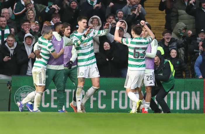 Tomas Cvancara of Celtic celebrates