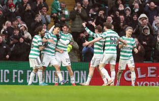 Hyunjun Yang of Celtic celebrates