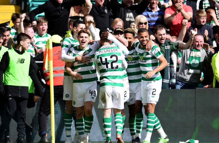 James Forrest of Celtic celebrates