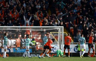 Emmanuel Agyei of Dundee United celebrates