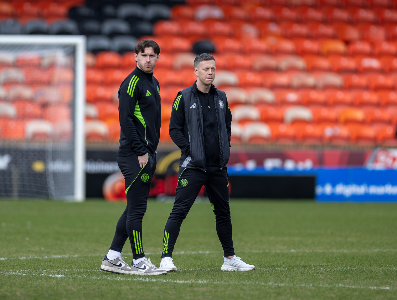 Anthony Ralston and Callum McGregor at Tannadice