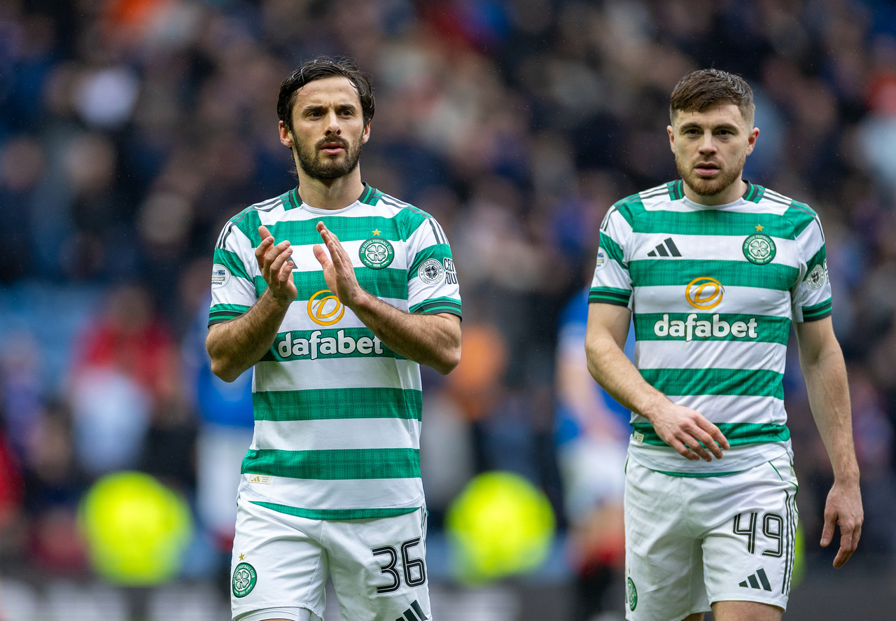 Marcelo Saracchi and James Forrest at Ibrox