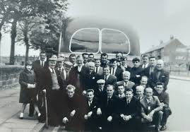 Phil Cole's bus and the Celtic supporters - early 1960s.