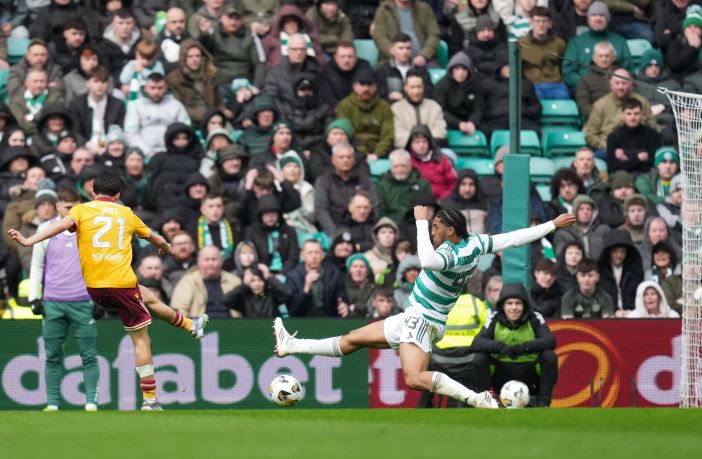 Elijah Just of Motherwell scores