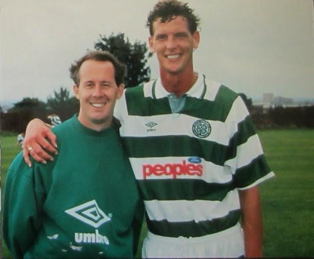 Celtic manager Liam Brady with Gary Gillespie 