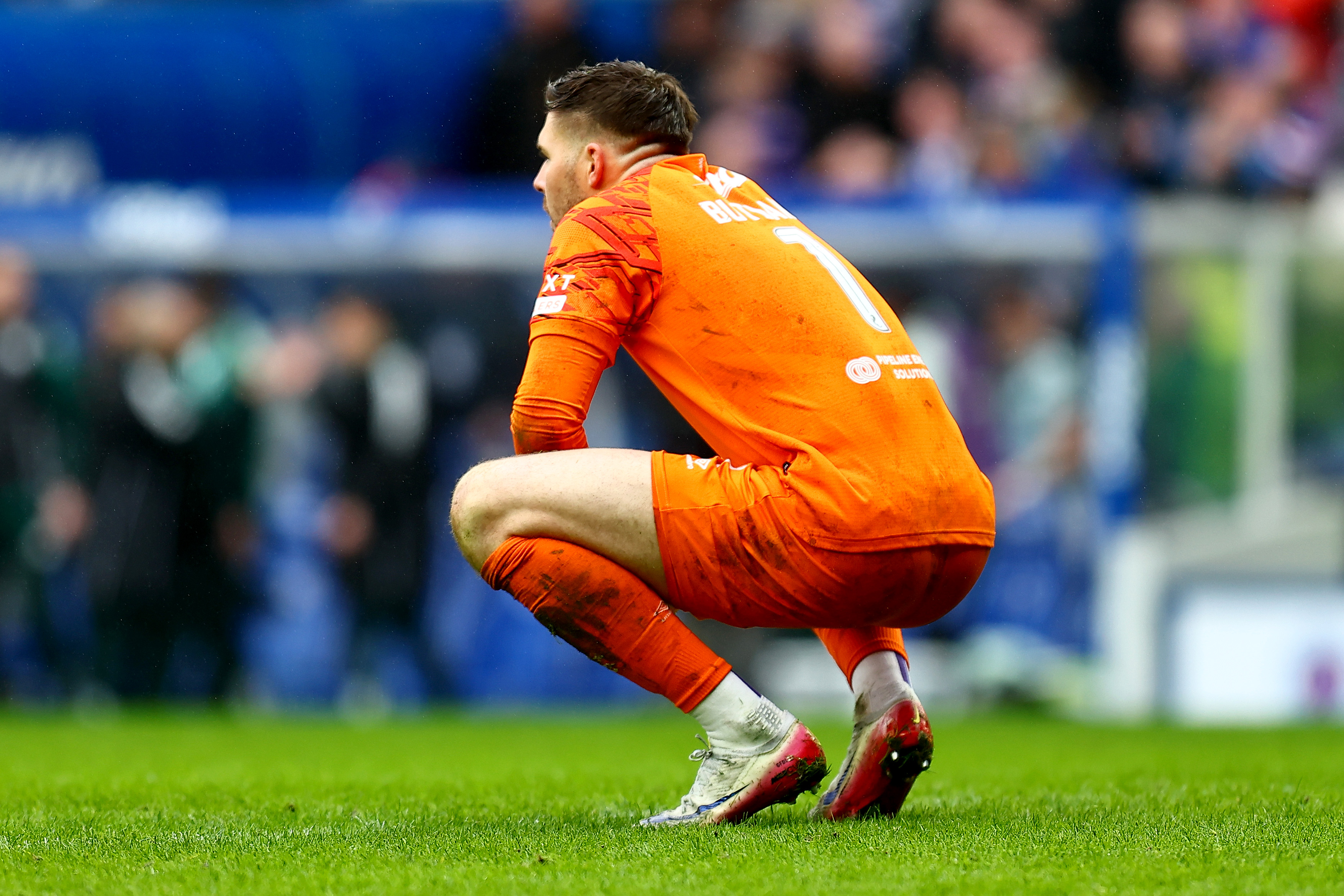 Jack Butland of theRangers looks dejected