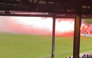 Green Brigade at Albion Rovers v Celtic B