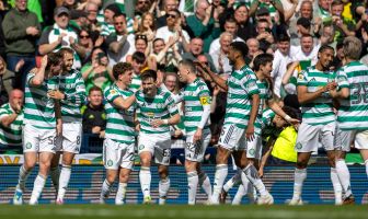 Anthony Ralston celebrates
