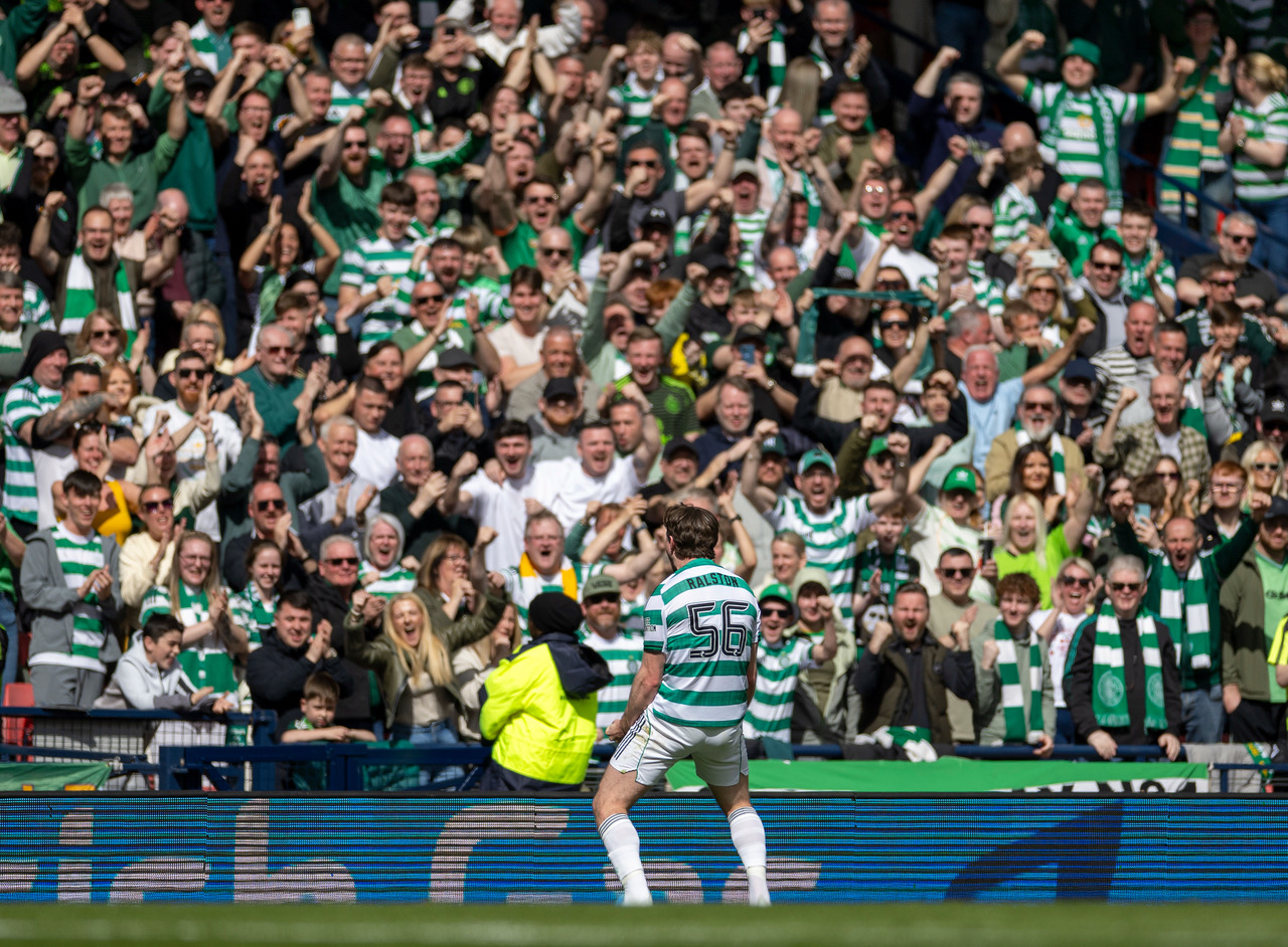 Anthony Ralston celebrates