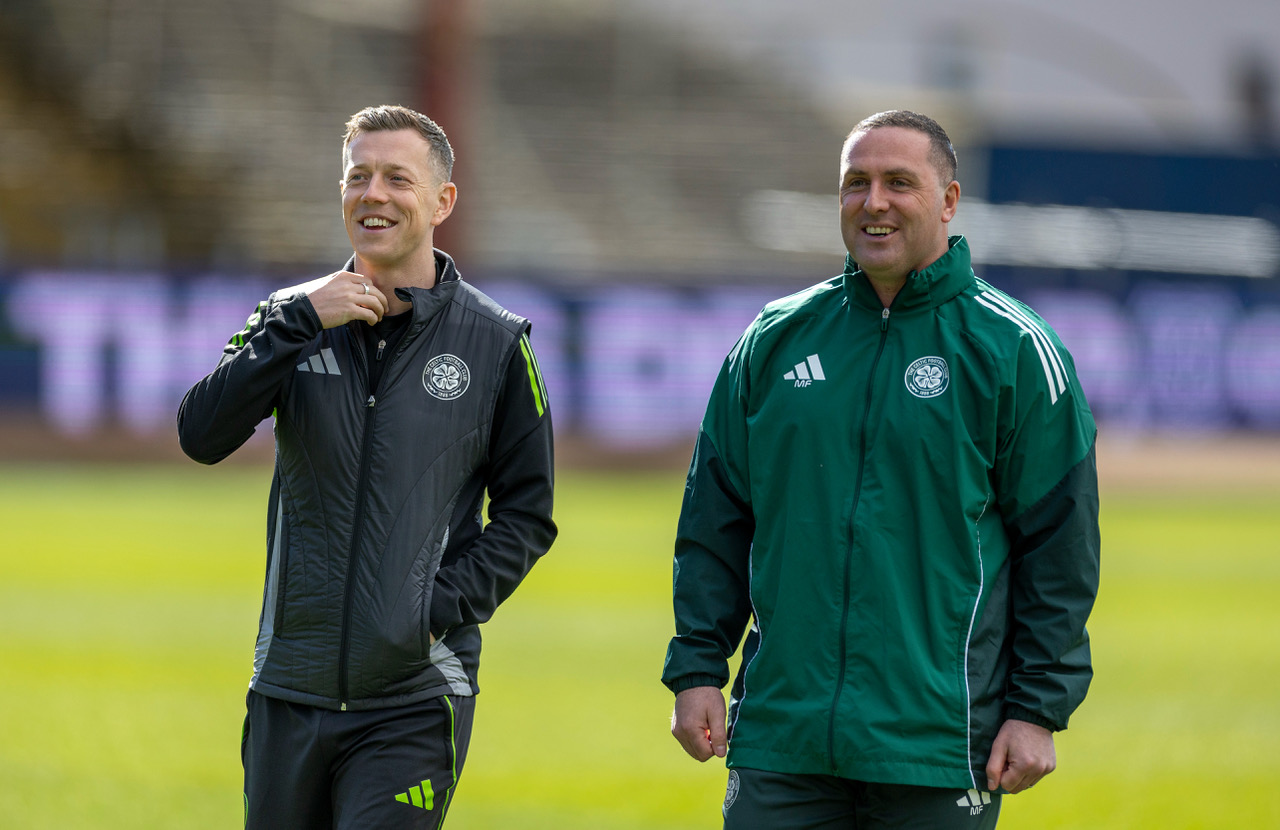 Callum McGregor and Mark Fotheringham at Dens Park ahead of kick-off
