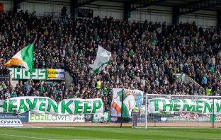 Celtic supporters at Dens Park