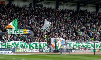 Celtic supporters at Dens Park