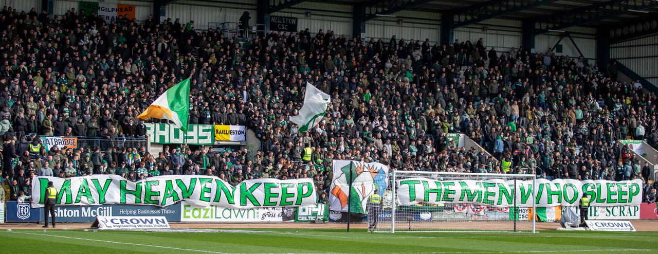 Celtic supporters at Dens Park