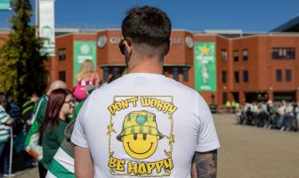 Spirit of '86 - Celtic team's welcome to Paradise. Saturday 25 April 2026. Celtic v Falkirk. Scottish Premiership. Photo Photograph by Vagelis Georgariou