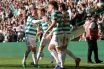 Kieran Tierney of Celtic celebrates