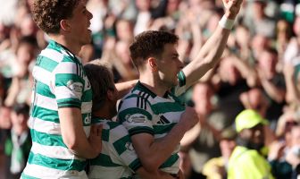Kieran Tierney celebrates