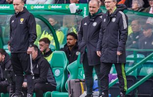 Celtic Manager Martin O'Neill and his assistant Shaun Maloney