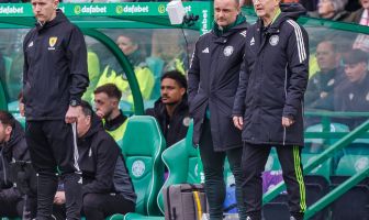 Celtic Manager Martin O'Neill and his assistant Shaun Maloney