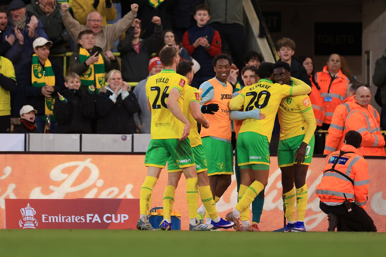 Mohamed Toure of Norwich City celebrates 