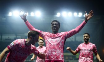 Mohamed Toure of Norwich City celebrates