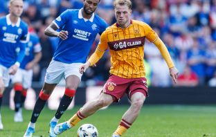 Stephen Welsh of Motherwell in action