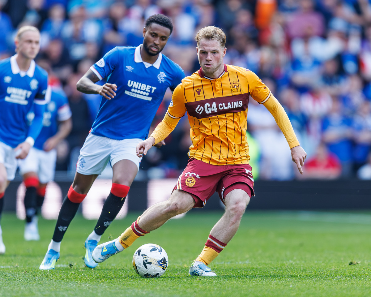 Stephen Welsh of Motherwell in action