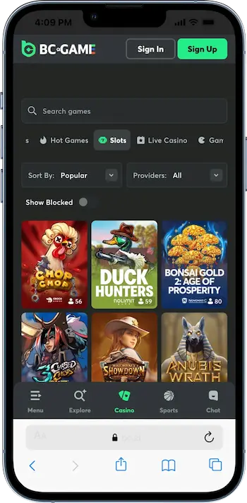 bc game casino slots